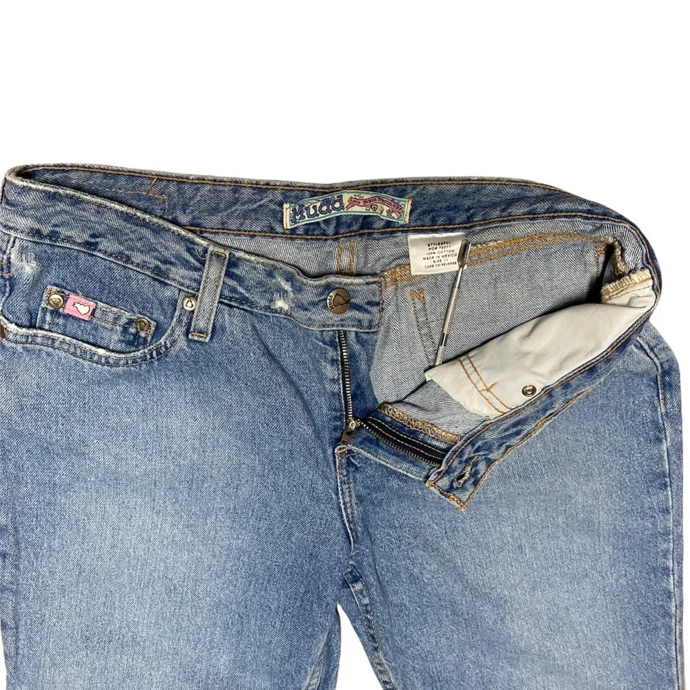 Mudd Bermuda Jean Shorts Women’s 11 Blue Denim Casual Cut Offs Raw Hem Jorts